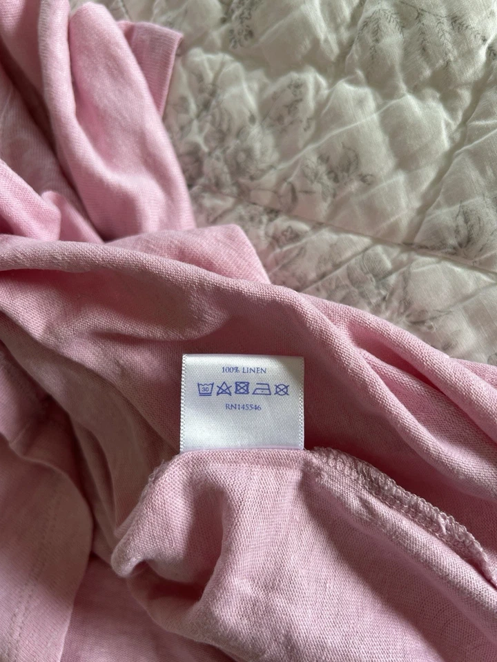 Brora Pale Pink 100% Linen T-shirt, Size 8, Excellent Condition - Image 3 of 4