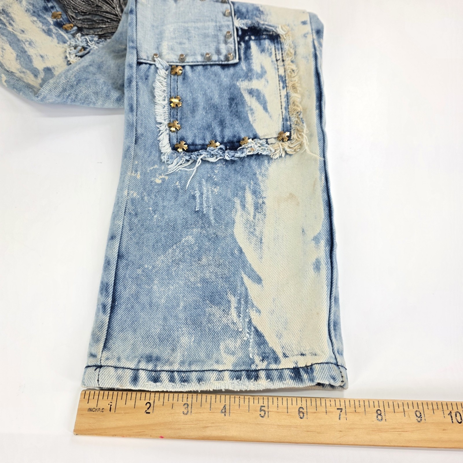 Imperious Patchwork Distressed Jeans Mens 36x32 S… - image 13