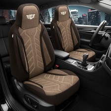 2x Sitzbez&uuml;ge passend f&uuml;r Mercedes GLE W166 (Schwarz-Braun) Vorne Pilot HERM212
