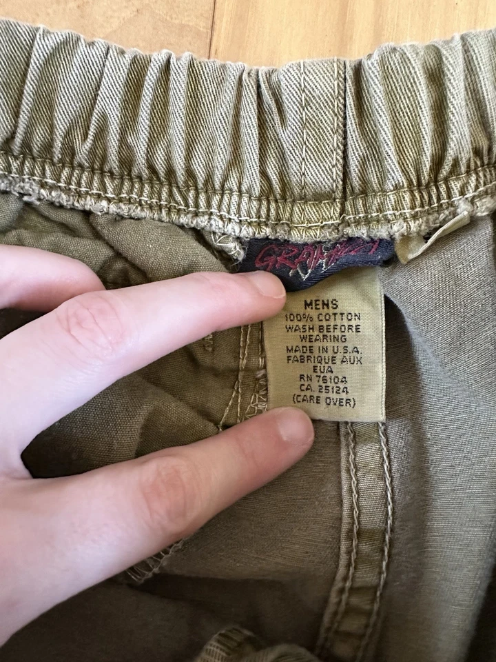 Pantalones Gramicci De Colección Para Hombres Pequeños Verde Lona Cintura Cinturón Escalada Aire Libre EE. UU. Foto 3 de 4