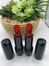 2 x Lancome Color Design Lipstick 181 Red Stiletto 0.14oz / 4g Full Size - Cream