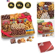Chocolate Caramel Crunch Gift Basket Nuts Candy Snack Treats