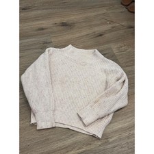 JAMIE KAY Sweater Kids 5Y Off-White Speckled Rib Knit Mock Neck