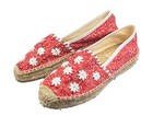 Jack Rogers Palmer Espadrilles Womens Size 9 Red w/White Leather Flowers EXC — photo 1