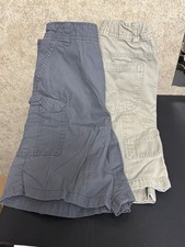 Boys Cargo Shorts Lot Size 10 Khaki Gray Summer Casual Play Shorts 2 Pc