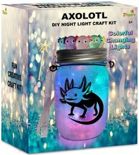 Make Your Own Axolotl Lantern Jar Night light Arts and Crafts for Kids, Axolo...