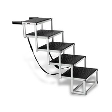 47.3"x23.2in 150 lbs Load  Foldable Lightweight Black Non-Slip 5 Steps Pet Stair