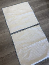 Urban Habitat 2 White Pick Stitch Quilted Euro Pillow Sham 26x26 Lt  Blue Trim