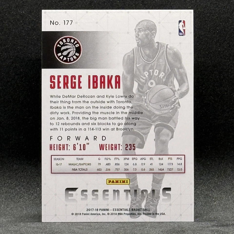 Serge Ibaka 2017-18 Panini Essentials #177 Toronto Raptors - Image 2 of 2