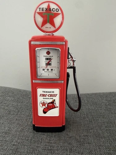Vintage 1950 TEXACO REPLICA GAS PUMP Clock & Light