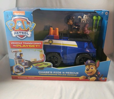paw patrol chase's ride rescue transforming playset