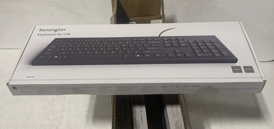 Kensington Keyboard For Life Wired Keyboard, Black, K64370ACA Case of 4 NEW - Image 4 of 4