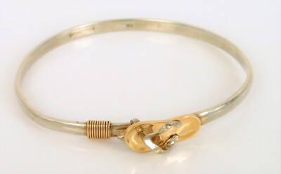 VINTAGE SCHÖNE SIGNIERTE DESIGNER ARTISTICA 14K GELBGOLD SANDALE ARMBAND 10G