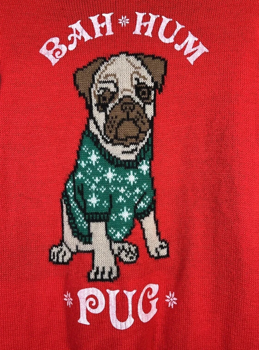 Womens pug deals christmas sweater