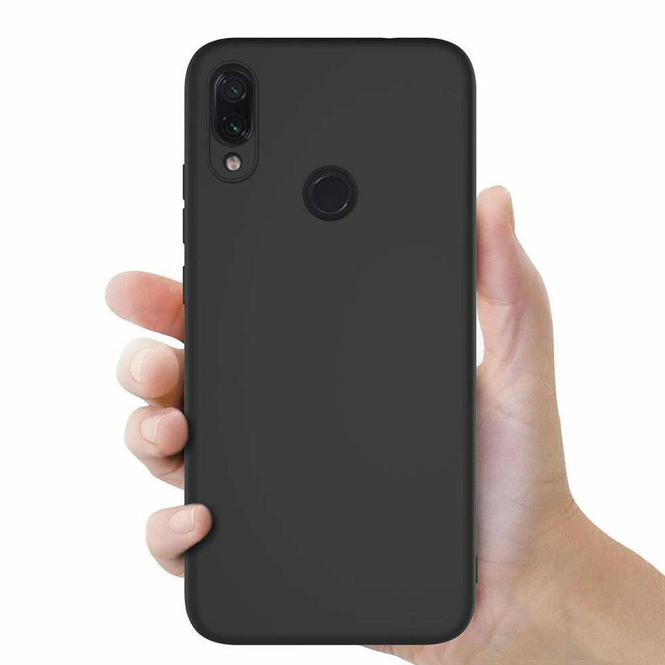 COVER CUSTODIA + PELLICOLA VETRO TEMPERATO PER XIAOMI REDMI NOTE 7 NERO OPACO - Immagine 4 di 4