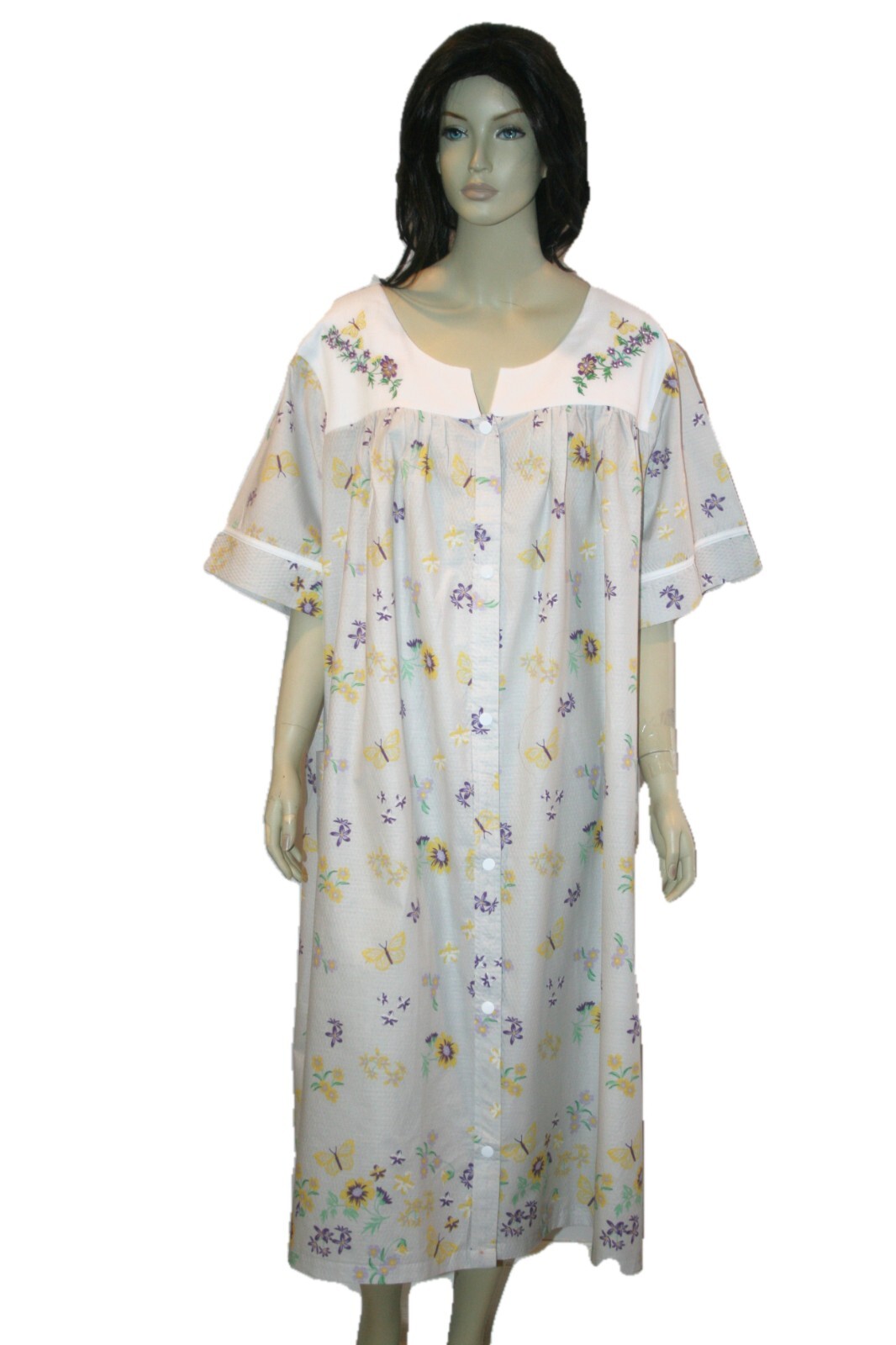 Womens Plus Size Duster House Dress Snap Buttons 5X eBay