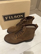 Filson Service Boot Whiskey Roughcut Tan Leather Boots Vibram Sole Sz 12