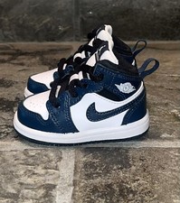 Nike Air Jordan 1 Mid TD Shoes Armory Navy 640735-411 Toddler Size 3C No Box