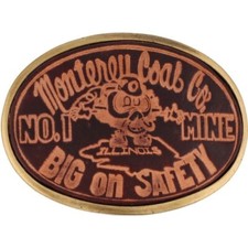 ExxonMobil Monterey Coal Mine Carlinville Illinois Longwall NOS Vtg Belt Buckle