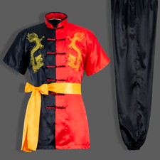 Silk Kung Fu Tai Chi Uniform Martial Arts Suit Wushu Clothes Dragon Embroidery