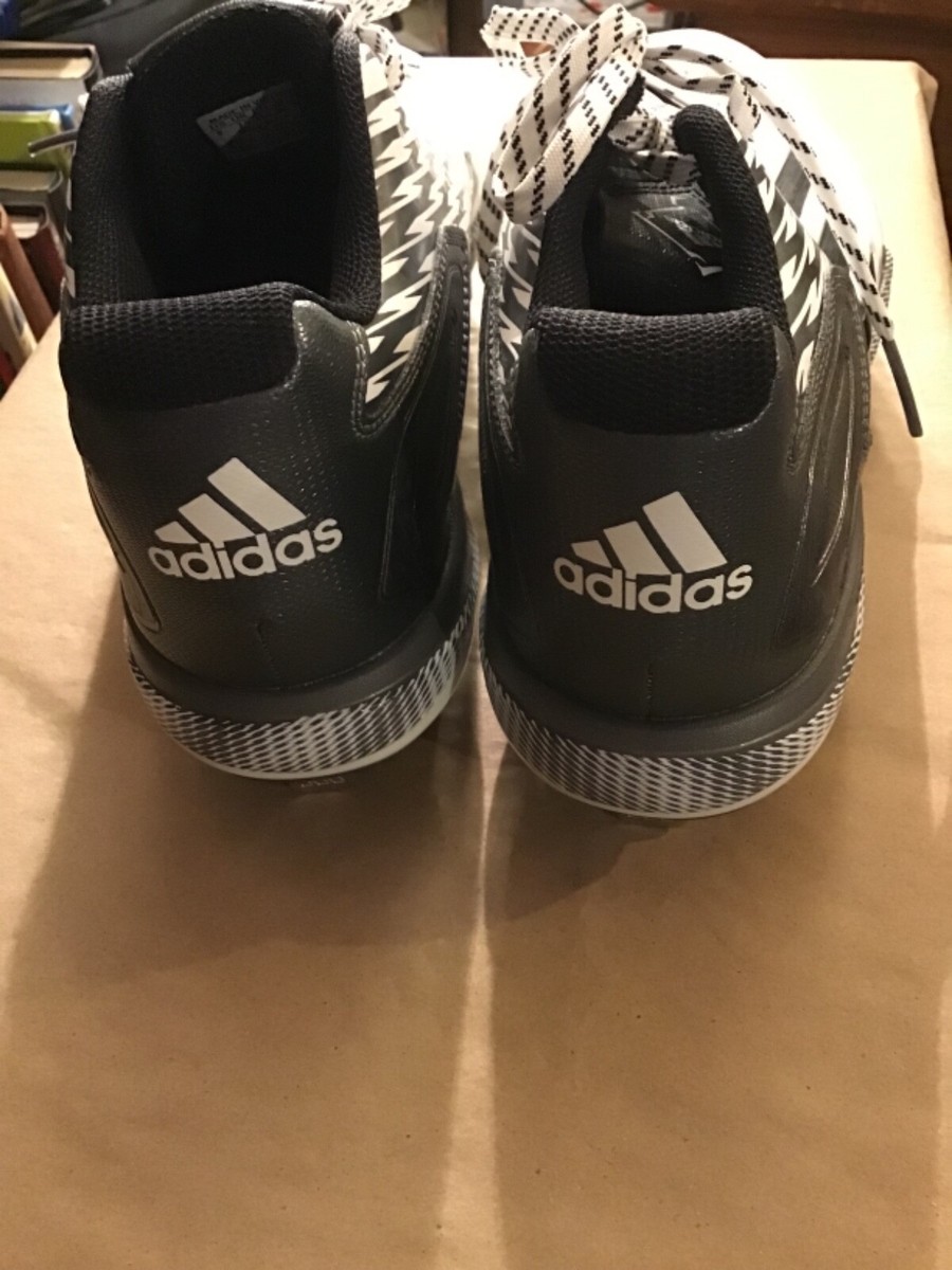 Adidas PowerAlley 3 Baseball Cleats White/Black/Carbon  display picture 1