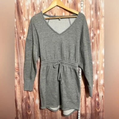 Gray Cozy Fleece Sweater Dress Size Small Express Eleven
