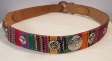 Genuine Leather Belt Multicolored Made in Guatemala Size Small