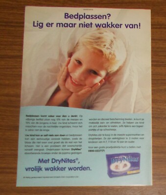 Rare Advertising HUGGIES PULL-UPS DRYNITES Diapers Bedwetting #1 2002