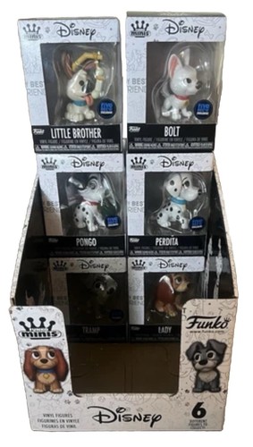 Nuevo Funko Minis Disney Perros Set De 6 + Exhibición Dama Bolt Vagabundo Pongo Exclusivo - Imagen 2 de 19