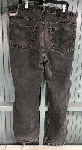 Jeans da uomo Levi's Beat Up Destroyed in denim nero 42 x 32 COSÌ COM'È - Foto 5 di 12