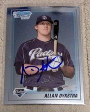 2010 Bowman Chrome 1st ALLAN DYKSTRA Rookie RC On Card Hand Signed Auto