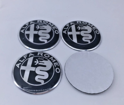 4x 56mm Aluminum Car Emblem Hub Cover Stickers Wheel Cap Stickers BLACK WHITE