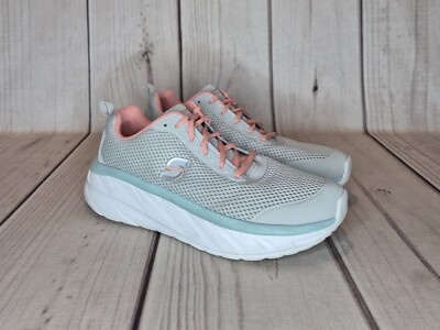 Skechers Women's Sz 10 Ssport Grey Mesh Lace-Up Walking Shoes Premium Air-Cooled