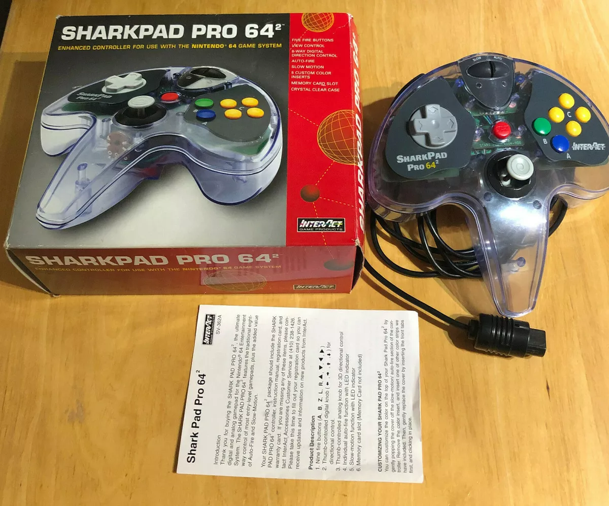 Nintendo 64 Controller SharkPad Pro 64 2 Squared InterAct N64 clear Shark Pad