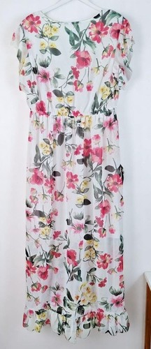 En Focus Studio Floral Midi Dress V-Neck Flutter Sleeves Size 10 - Picture 2 of 7