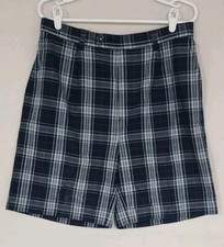 NWT Tommy Hilfiger Blue/White Plaid Cotton Shorts Sz 32 Preppy Golf C1
