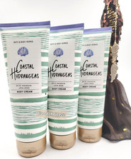  3 Bath  Body Works COASTAL HYDRANGEAS ultra shea Body Cream 8 oz