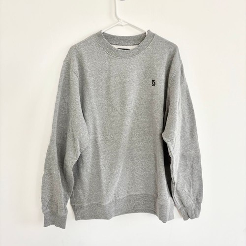 Spiritual Gangster Monogram Classic Crew Neck Sweatshirt Gray Cotton Blend L