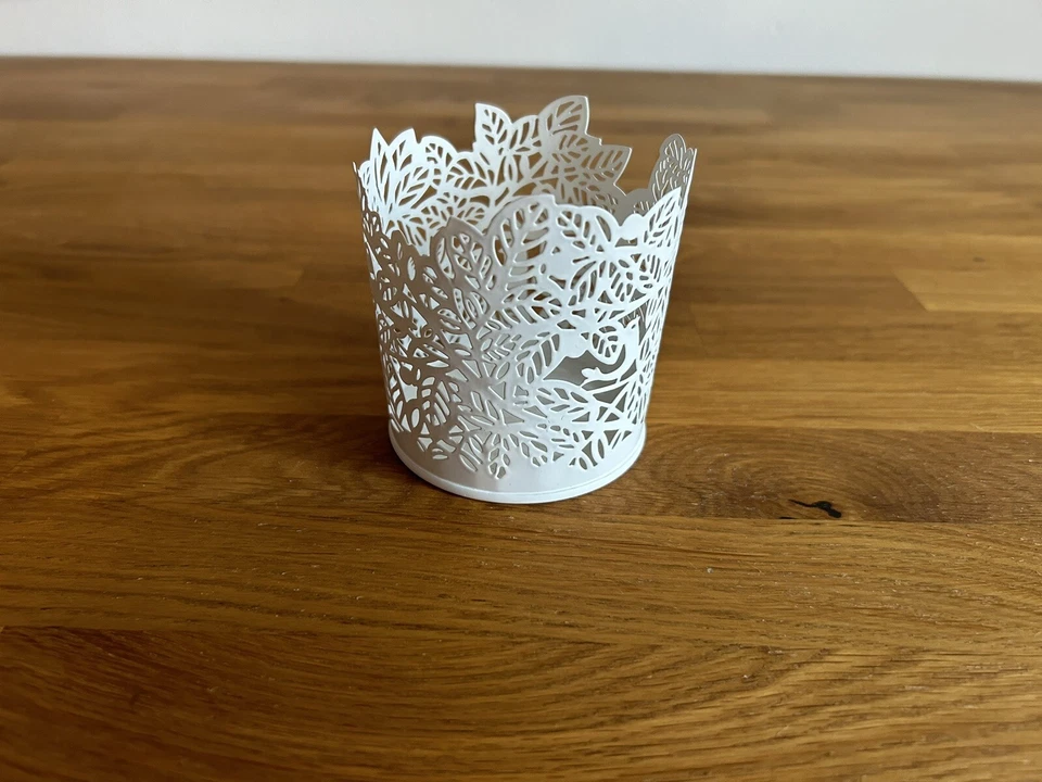 Ikea Blumentopf Blumen Top Weiß mit Muster Übertopf Blumen Vogel Muster