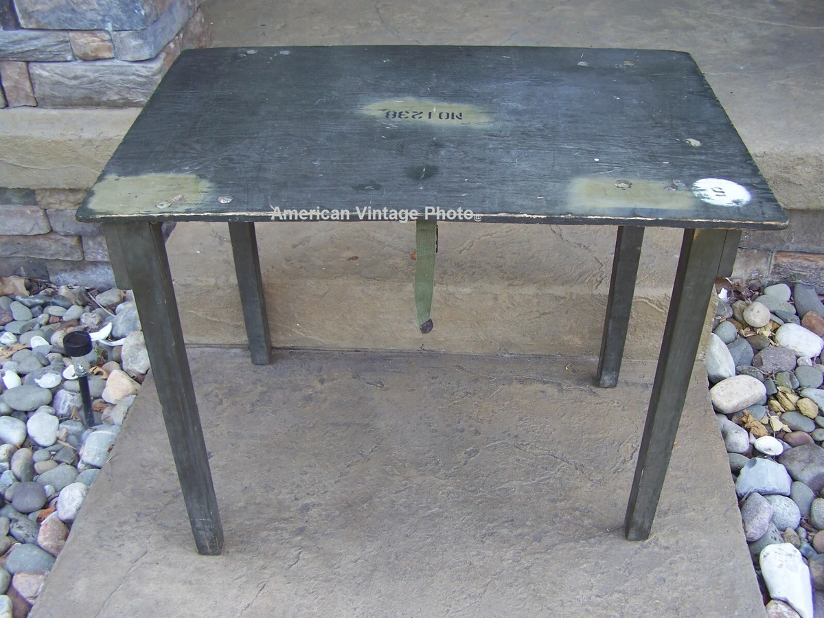 Military Folding Wood Table for Camping Reenacting Truck Jeep Display Like WWII