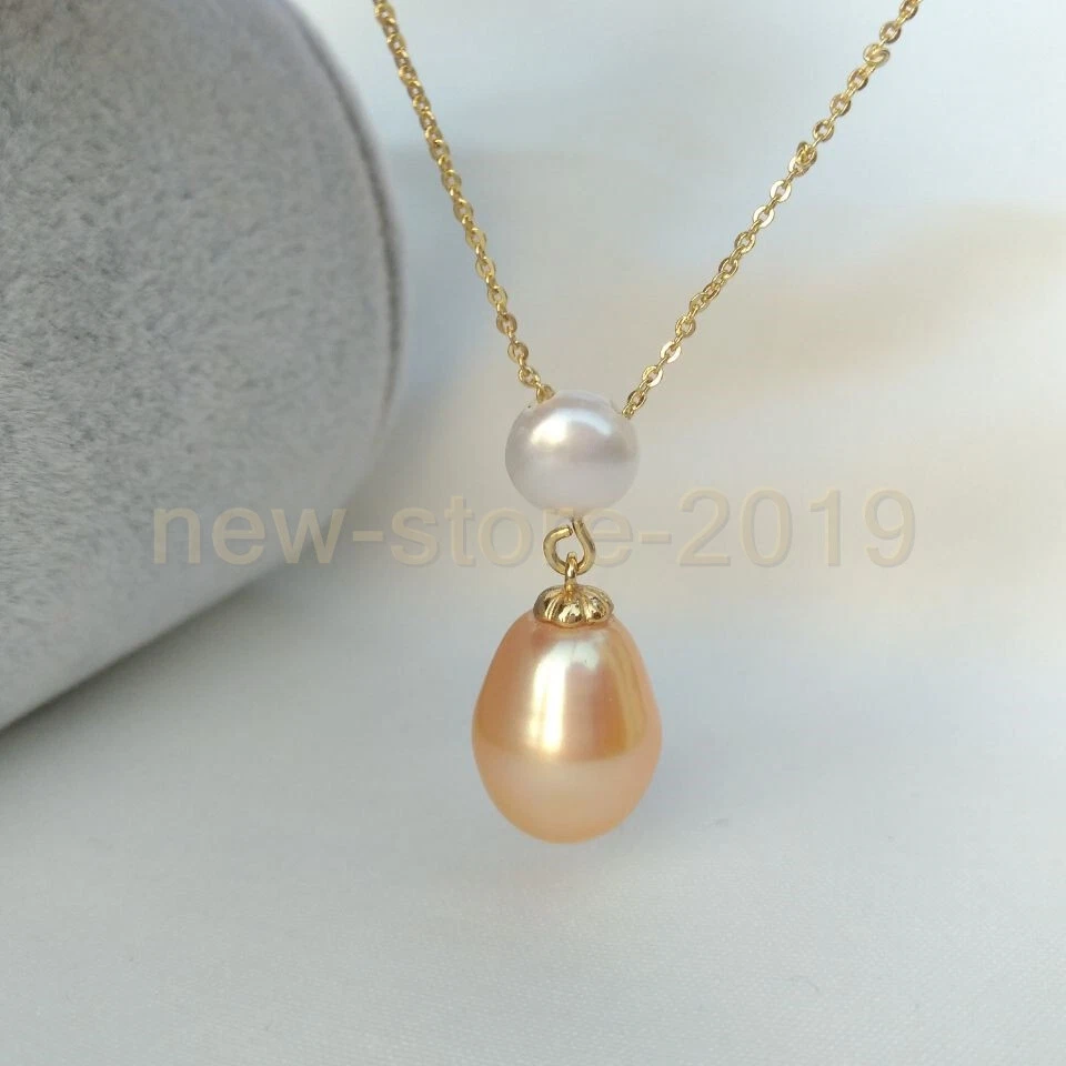 Stunning South Sea White Golden Real Pearl Pendant Necklace 14k Gold P 18" Daily - Image 2 of 4