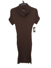 Women’s Sz. Large Brown Sheath Skirt Sweater Dress. Cowl Neck . NWT!