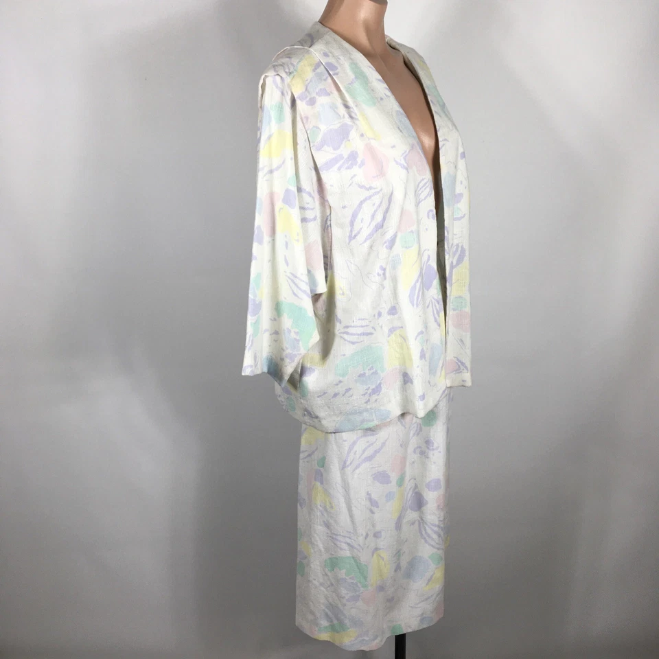 Vintage TR Bentley Skirt Suit Pastel Floral Tweed PLUS 15/16 Easter Cottagecore - Image 4 of 4