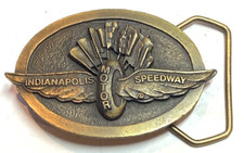 Vintage Indianapolis Motor Speedway Brass Belt Buckle
