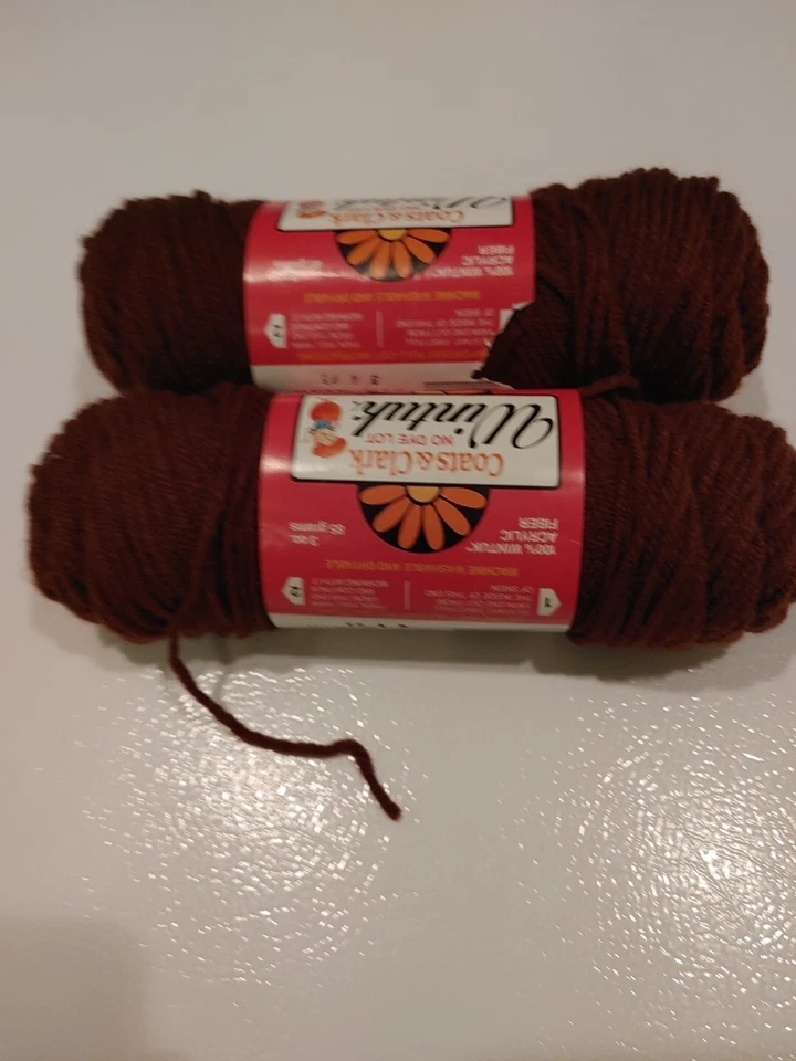 Vintage Coats & Clark Wintuk Acrylic 4 Ply Yarn- 1 Full Skein  #366 Coffee Brown - Image 3 of 4