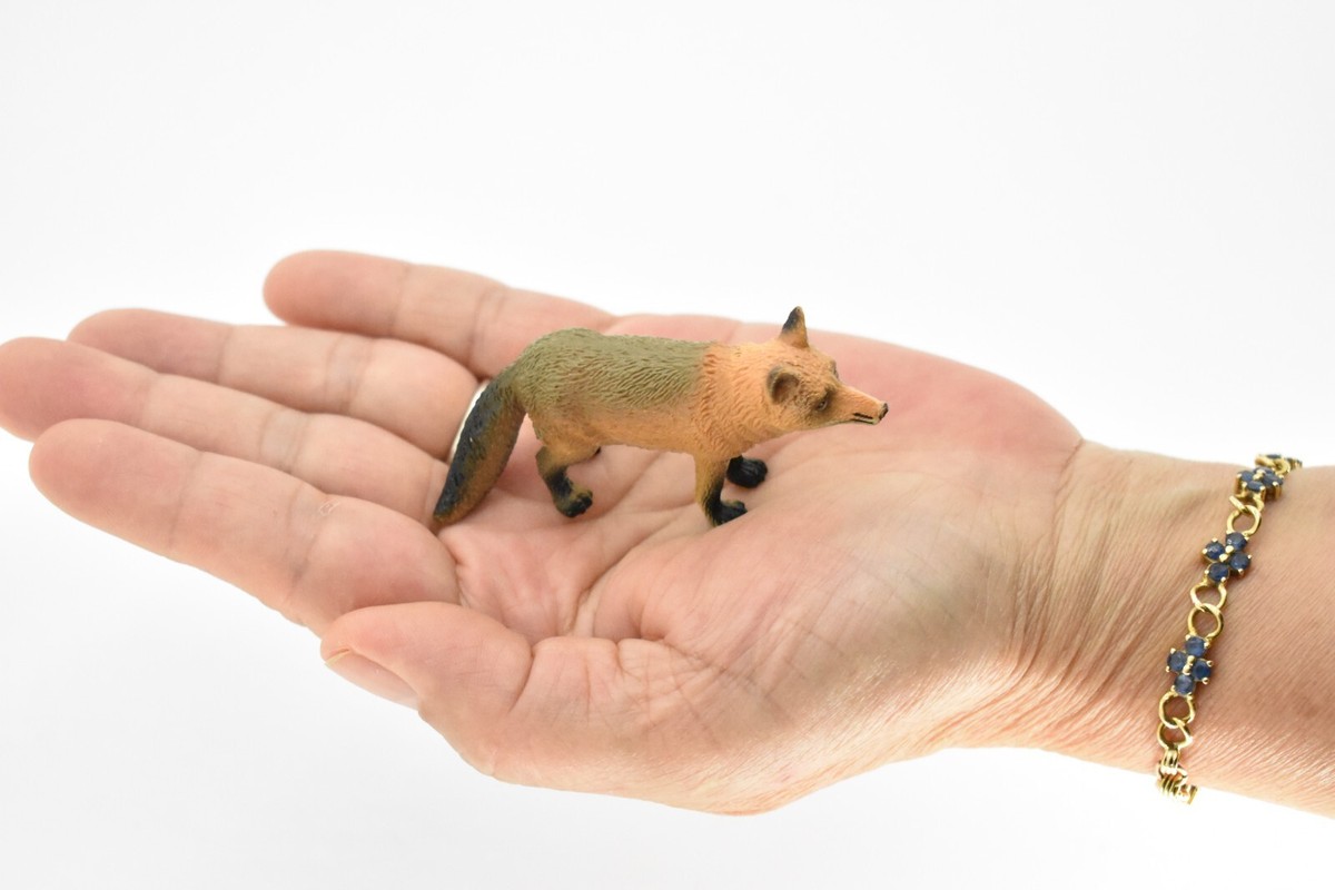 Fox, Red, Very Realistic Rubber Toy Model, Hand Painted Figurines