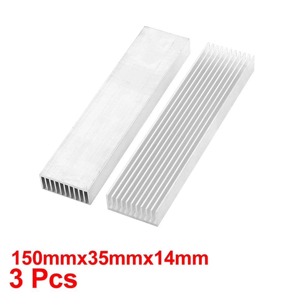3ST 150x35x14mm Aluminium-kühlkörper Kühlender für LED Leistung Speicher-Chip - Bild 1 von 1