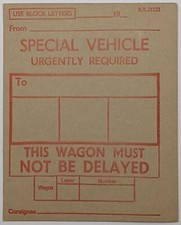 British Railways; Wagon Label 'Special Vehicle Urgently Required', BR 21223
