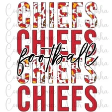 Sublimation Transfer Chiefs Football Ready To Press Heat Transfer