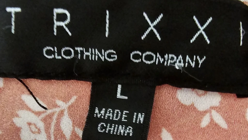 Vestido Trixxi Mujer Talla L Grande Naranja Blanco Floral Foto 2 de 4